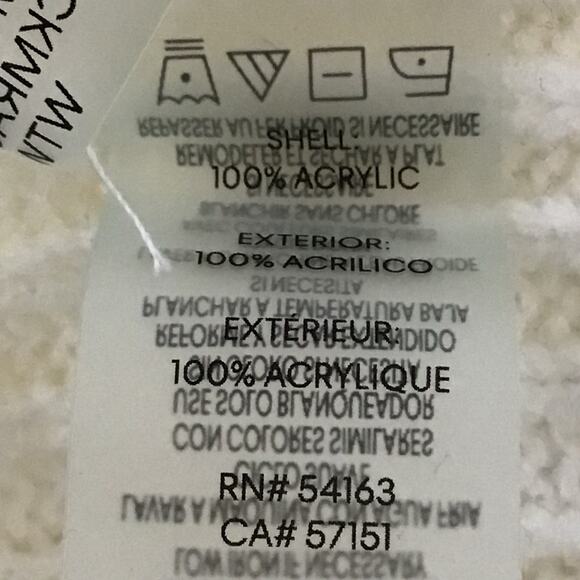 Calvin Klein Ivory Winter White Basket Weave Chain Knit Drape Neck Sweater sz L - Picture 12 of 15